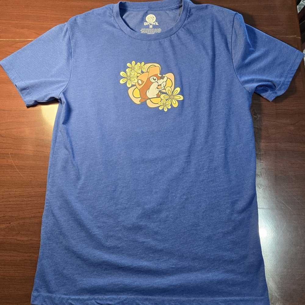 BUCEES Blue Floral Boho Girly Shirt Womens Medium